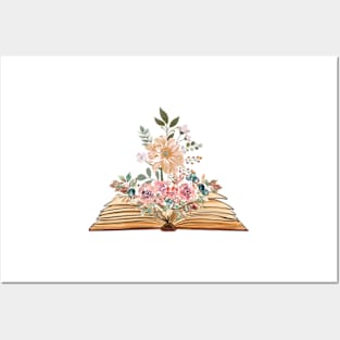 Flowers Growing From Book | Book Lover | Flowers Lover Posters and Art